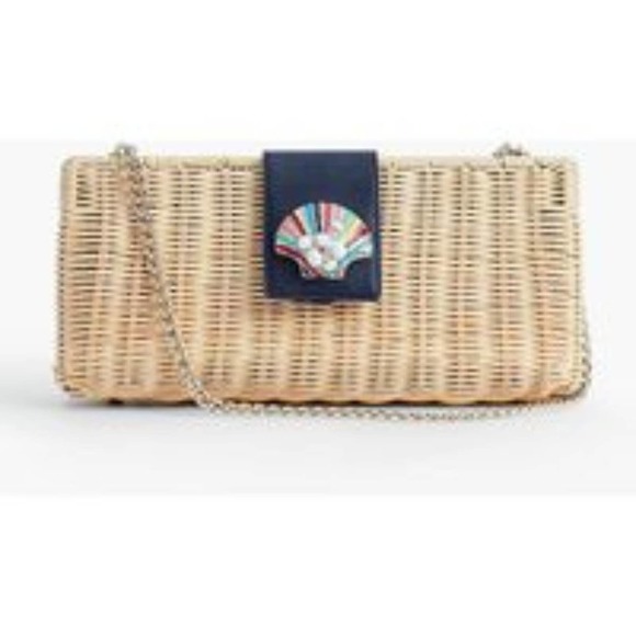 Talbots Handbags - Talbots SHELL WICKER CLUTCH